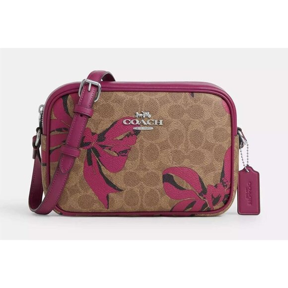 Coach Jamie Camera Bag In Signature Canvas With Bow Print CZ769 NWT Authentic - Picture 1 of 6
